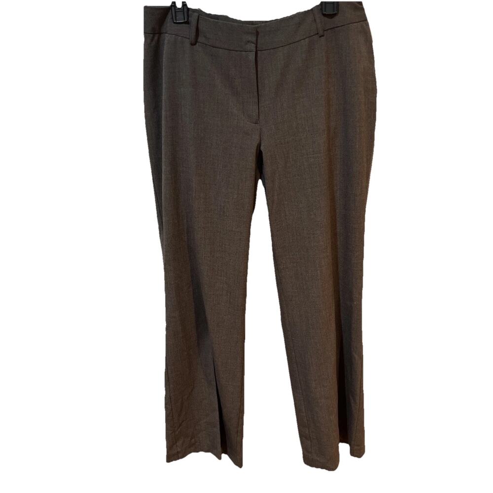 Worthington Curvy Fit Trouser Dress Pants Women 12 Light Gray Career Stretch GUC - Picture 3 of 14
